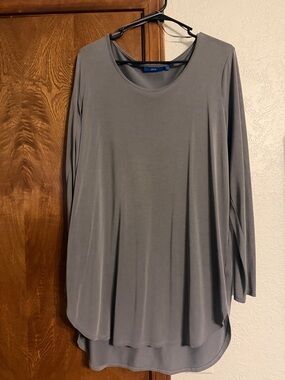 Apt. 9 Gray Scoop Neck Long-Sleeve Women's Top